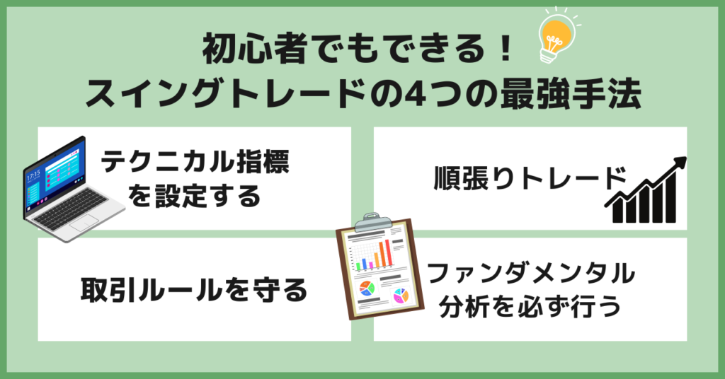 初心者でもできるスイングトレードの4つの最強手法